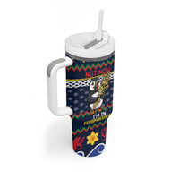 Personalized Pembrokeshire Wales Christmas Tumbler With Handle The Lovespoon Puffin - Wonder Print Shop