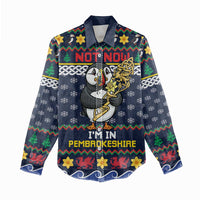 Personalized Pembrokeshire Wales Christmas Women Casual Shirt The Lovespoon Puffin - Wonder Print Shop
