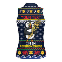Personalized Pembrokeshire Wales Christmas Women Sleeveless Polo Shirt The Lovespoon Puffin - Wonder Print Shop
