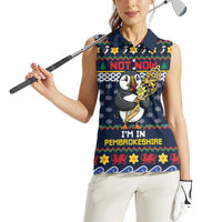 Personalized Pembrokeshire Wales Christmas Women Sleeveless Polo Shirt The Lovespoon Puffin - Wonder Print Shop