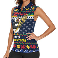 Personalized Pembrokeshire Wales Christmas Women Sleeveless Polo Shirt The Lovespoon Puffin - Wonder Print Shop