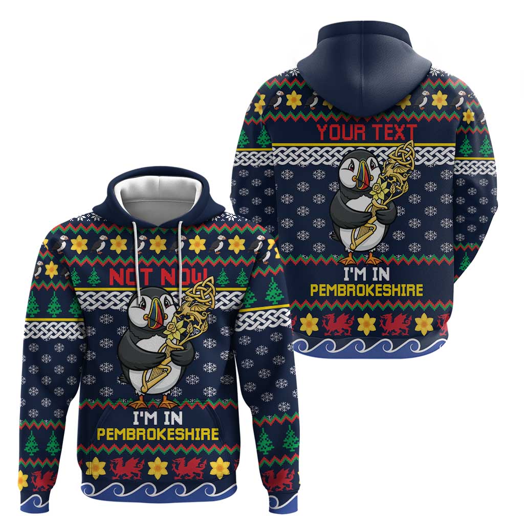 Personalized Pembrokeshire Wales Christmas Zip Hoodie The Lovespoon Puffin - Wonder Print Shop