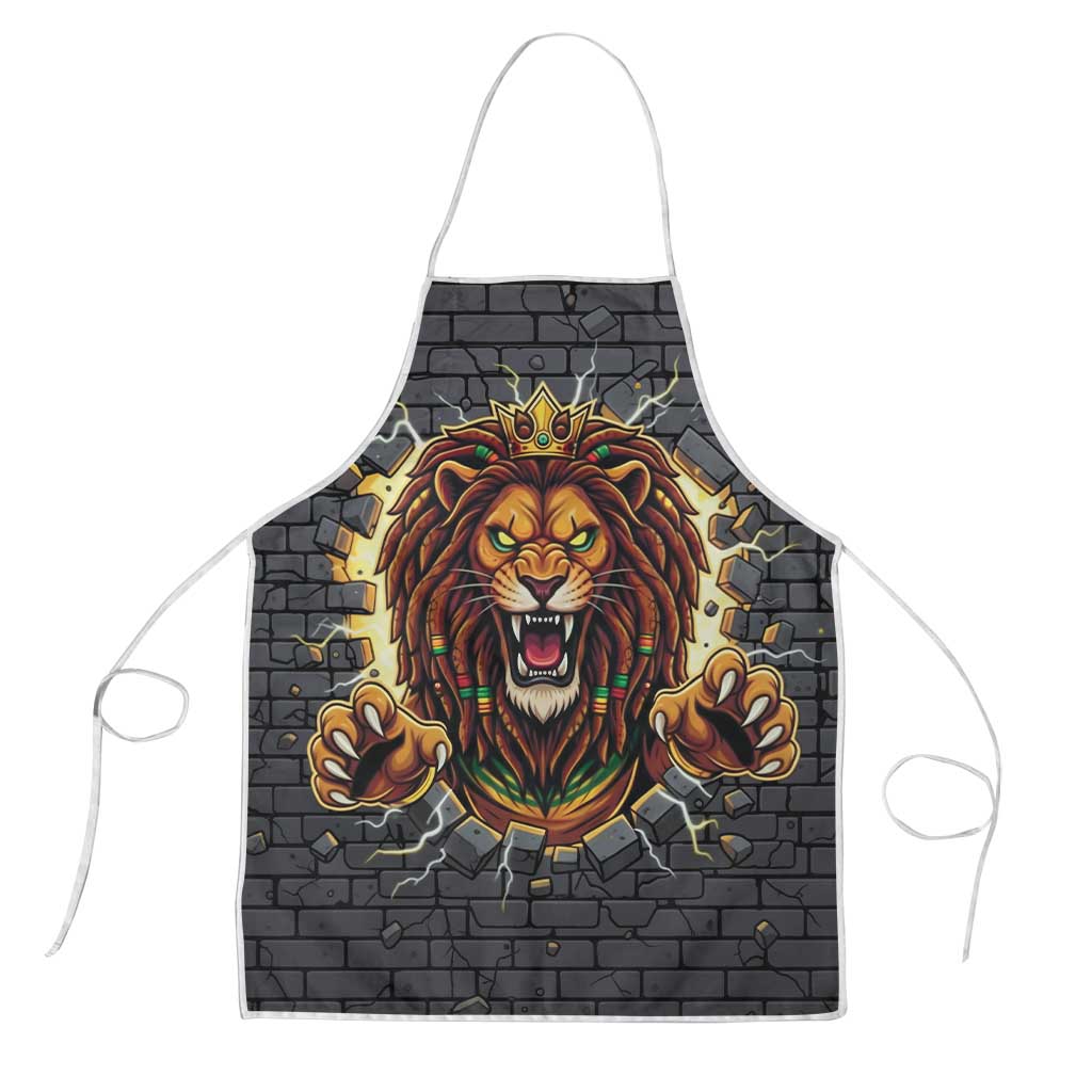 Jamaica Rasta Lion Apron Reggae Lion Breaking Wall Design - Wonder Print Shop
