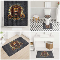 Jamaica Rasta Lion Bathroom Set Reggae Lion Breaking Wall Design - Wonder Print Shop