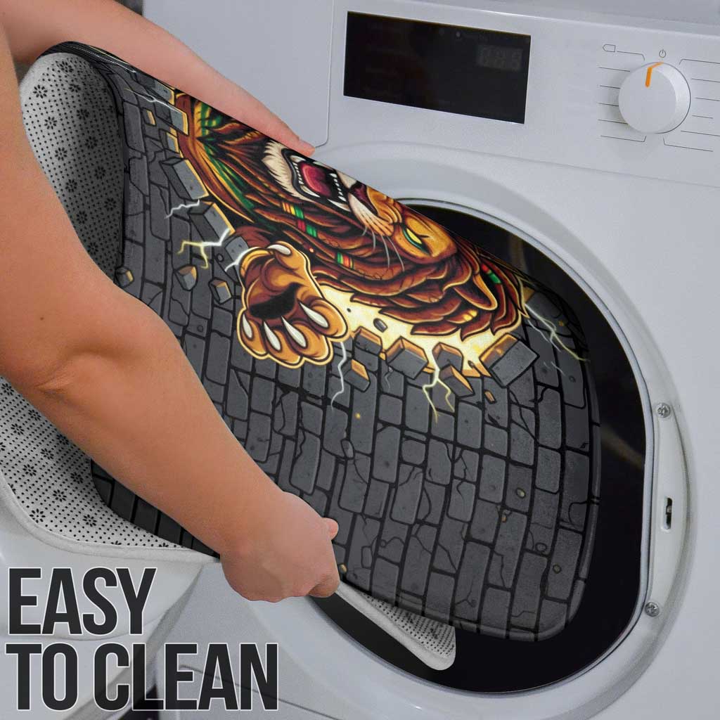 Jamaica Rasta Lion Bathroom Set Reggae Lion Breaking Wall Design - Wonder Print Shop