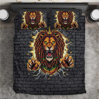 Jamaica Rasta Lion Bedding Set Reggae Lion Breaking Wall Design - Wonder Print Shop