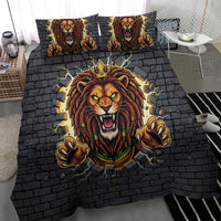 Jamaica Rasta Lion Bedding Set Reggae Lion Breaking Wall Design - Wonder Print Shop