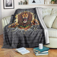 Jamaica Rasta Lion Blanket Reggae Lion Breaking Wall Design - Wonder Print Shop