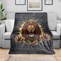 Jamaica Rasta Lion Blanket Reggae Lion Breaking Wall Design - Wonder Print Shop