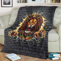 Jamaica Rasta Lion Blanket Reggae Lion Breaking Wall Design - Wonder Print Shop