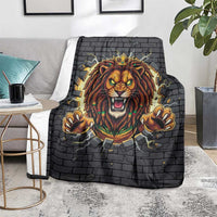 Jamaica Rasta Lion Blanket Reggae Lion Breaking Wall Design - Wonder Print Shop
