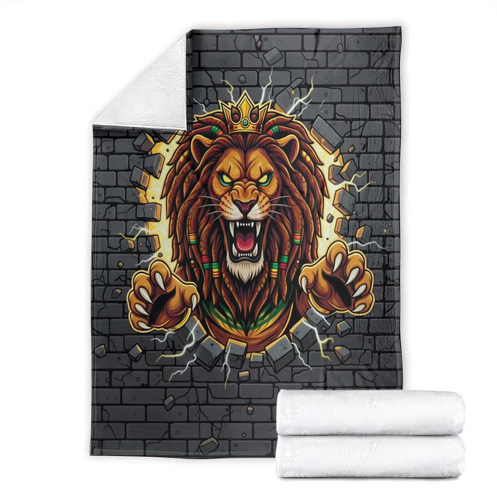 Jamaica Rasta Lion Blanket Reggae Lion Breaking Wall Design - Wonder Print Shop