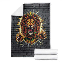 Jamaica Rasta Lion Blanket Reggae Lion Breaking Wall Design - Wonder Print Shop