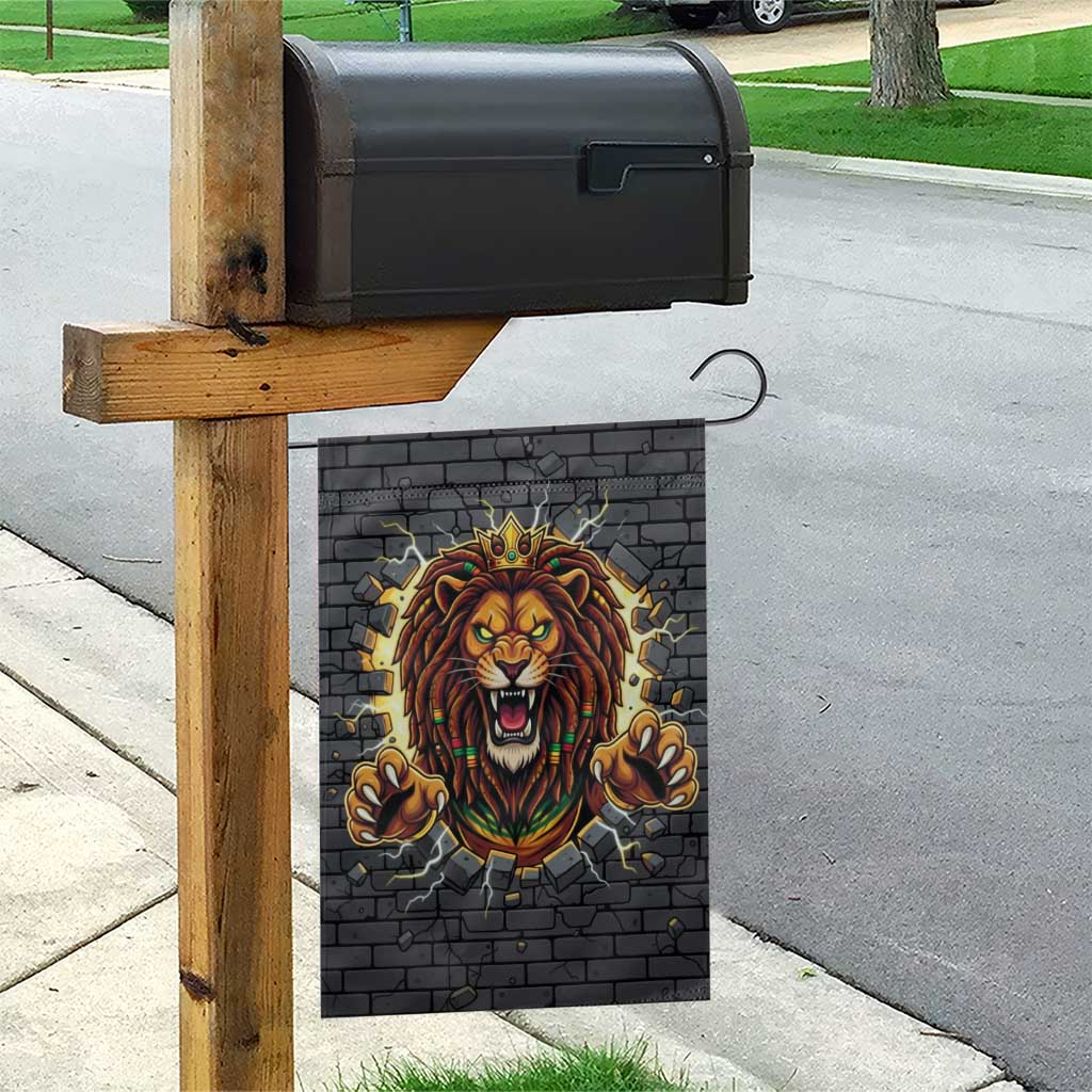 Jamaica Rasta Lion Garden Flag Reggae Lion Breaking Wall Design - Wonder Print Shop