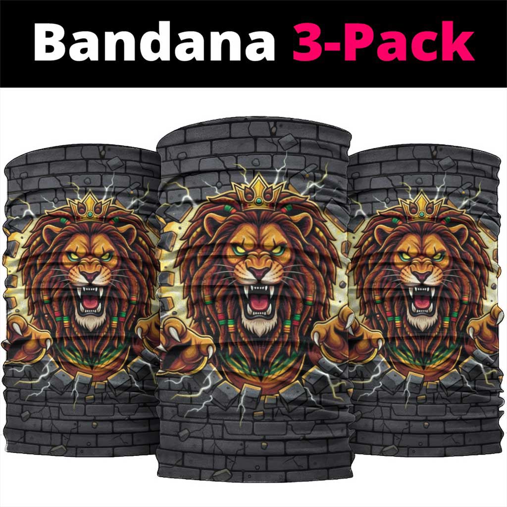 Jamaica Rasta Lion Neck Gaiter Reggae Lion Breaking Wall Design - Wonder Print Shop