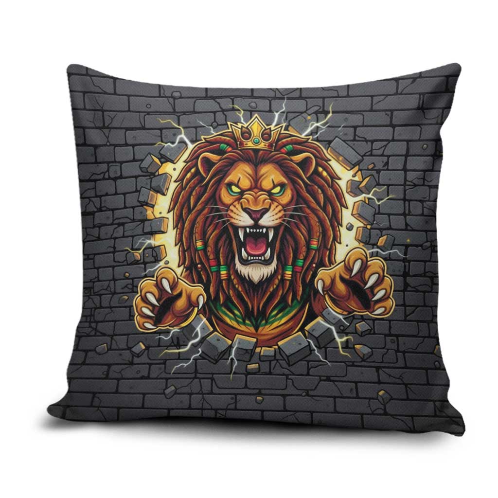 Jamaica Rasta Lion Pillow Cover Reggae Lion Breaking Wall Design - Wonder Print Shop