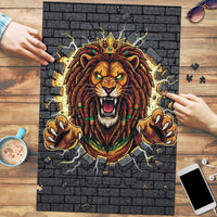 Jamaica Rasta Lion Puzzle Reggae Lion Breaking Wall Design - Wonder Print Shop