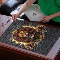 Jamaica Rasta Lion Puzzle Reggae Lion Breaking Wall Design - Wonder Print Shop