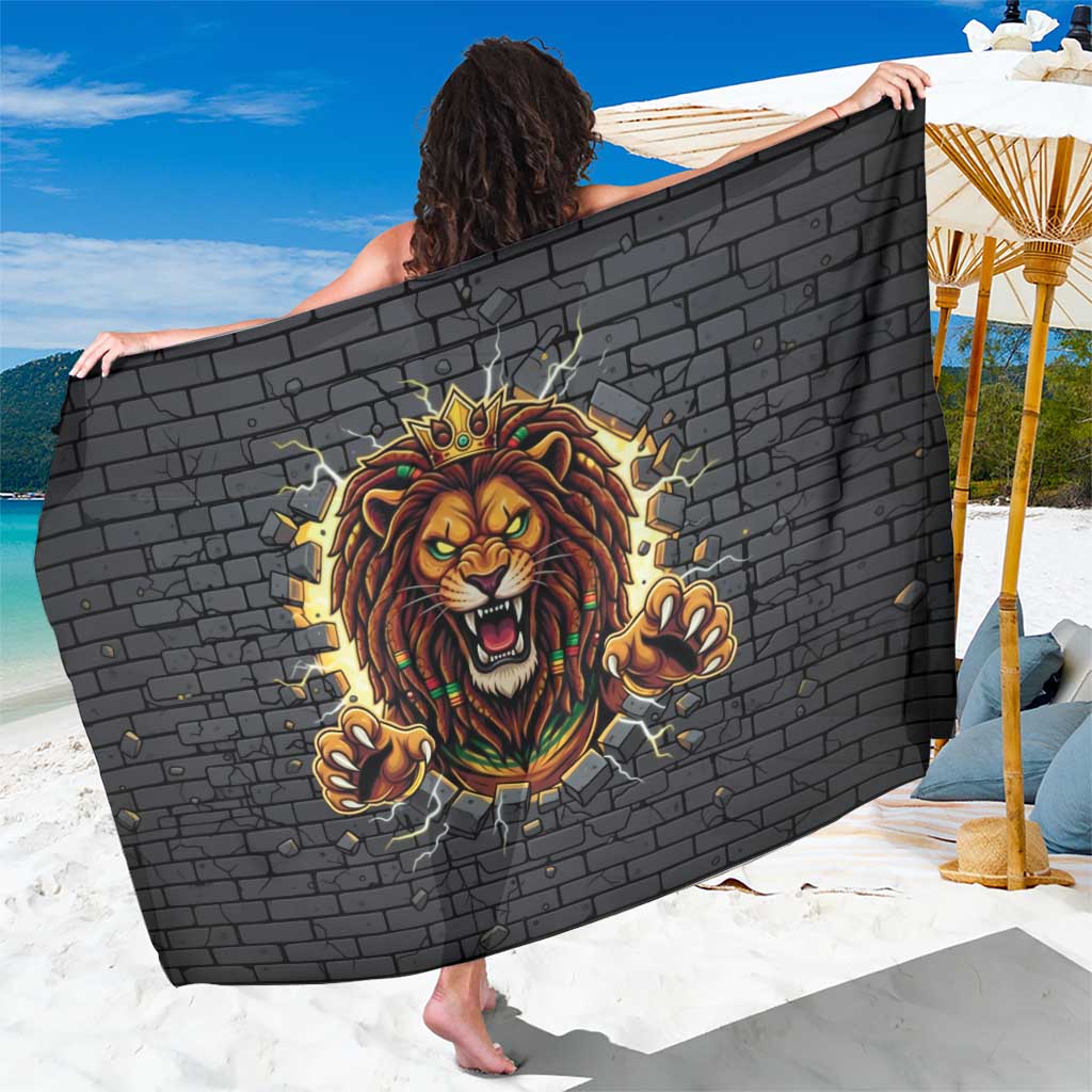 Jamaica Rasta Lion Sarong Reggae Lion Breaking Wall Design - Wonder Print Shop
