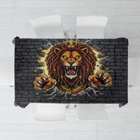 Jamaica Rasta Lion Tablecloth Reggae Lion Breaking Wall Design - Wonder Print Shop