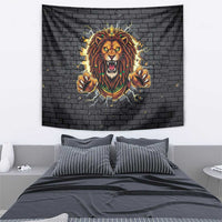 Jamaica Rasta Lion Tapestry Reggae Lion Breaking Wall Design - Wonder Print Shop