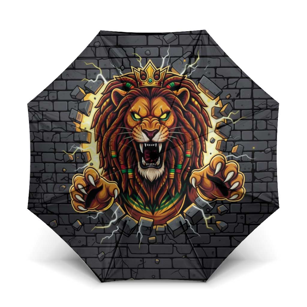 Jamaica Rasta Lion Umbrella Reggae Lion Breaking Wall Design - Wonder Print Shop