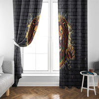 Jamaica Rasta Lion Window Curtain Reggae Lion Breaking Wall Design - Wonder Print Shop