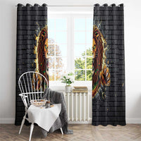 Jamaica Rasta Lion Window Curtain Reggae Lion Breaking Wall Design - Wonder Print Shop