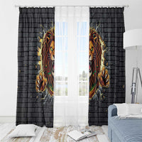 Jamaica Rasta Lion Window Curtain Reggae Lion Breaking Wall Design - Wonder Print Shop