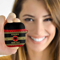 Personalized Albania Eagle AirPods Case Red and Black Heritage - Wonder Print Shop