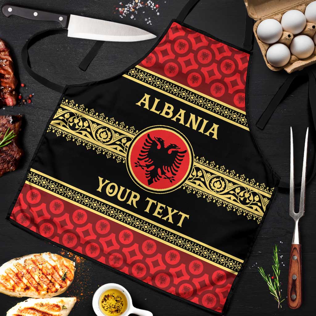 Personalized Albania Eagle Apron Red and Black Heritage - Wonder Print Shop