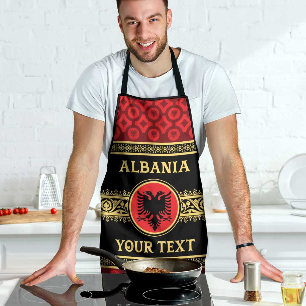 Personalized Albania Eagle Apron Red and Black Heritage - Wonder Print Shop