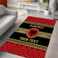 Personalized Albania Eagle Area Rug Red and Black Heritage - Wonder Print Shop