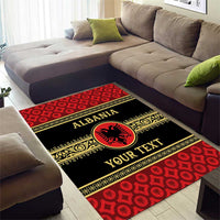 Personalized Albania Eagle Area Rug Red and Black Heritage - Wonder Print Shop