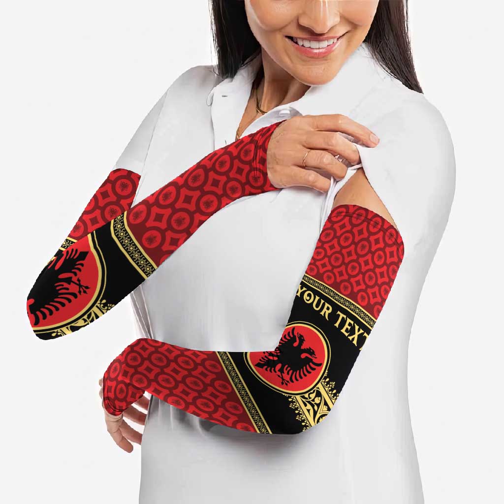 Personalized Albania Eagle Arm Sleeves Red and Black Heritage - Wonder Print Shop