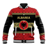 Personalized Albania Eagle Baseball Jacket Red and Black Heritage - Wonder Print Shop