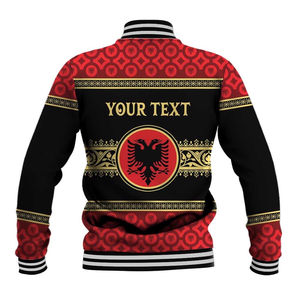 Personalized Albania Eagle Baseball Jacket Red and Black Heritage - Wonder Print Shop