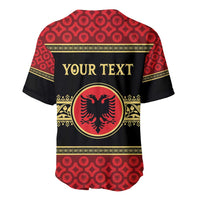 Personalized Albania Eagle Baseball Jersey Red and Black Heritage - Wonder Print Shop