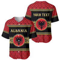 Personalized Albania Eagle Baseball Jersey Red and Black Heritage - Wonder Print Shop