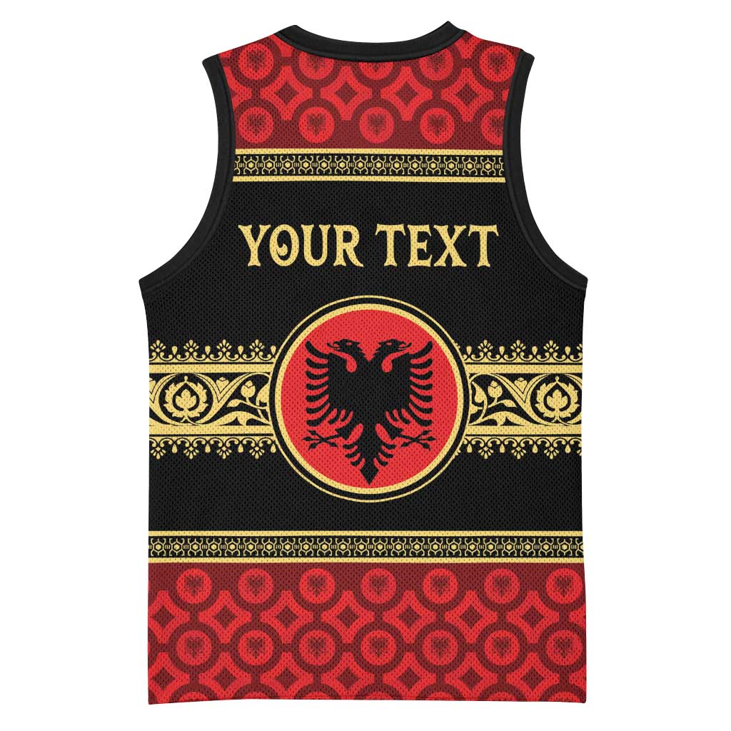 Personalized Albania Eagle Basketball Jersey Red and Black Heritage - Wonder Print Shop