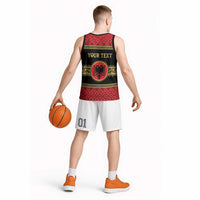 Personalized Albania Eagle Basketball Jersey Red and Black Heritage - Wonder Print Shop