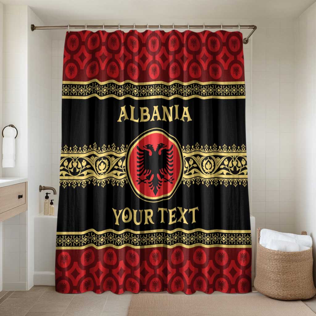 Personalized Albania Eagle Bathroom Set Red and Black Heritage - Wonder Print Shop