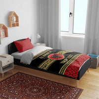 Personalized Albania Eagle Bedding Set Red and Black Heritage - Wonder Print Shop