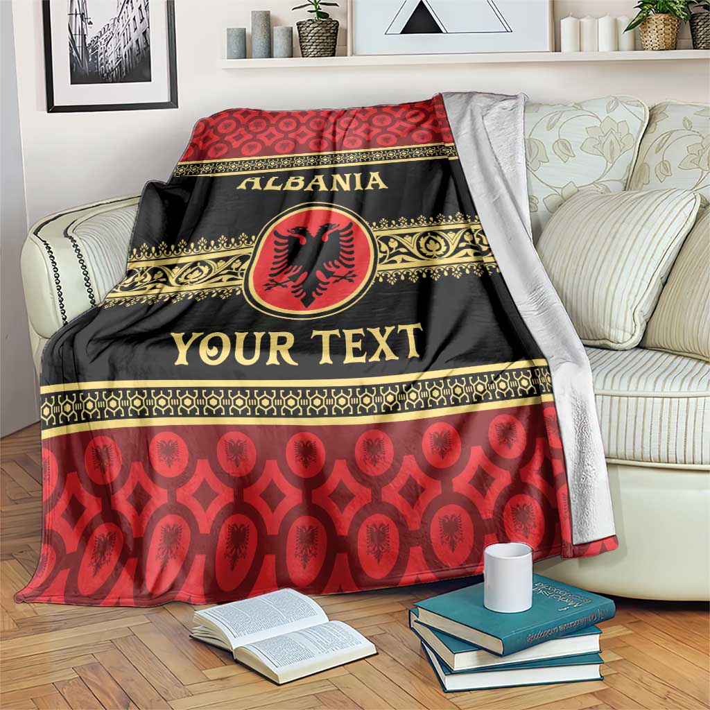 Personalized Albania Eagle Blanket Red and Black Heritage - Wonder Print Shop