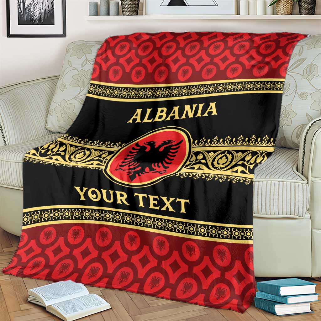 Personalized Albania Eagle Blanket Red and Black Heritage - Wonder Print Shop