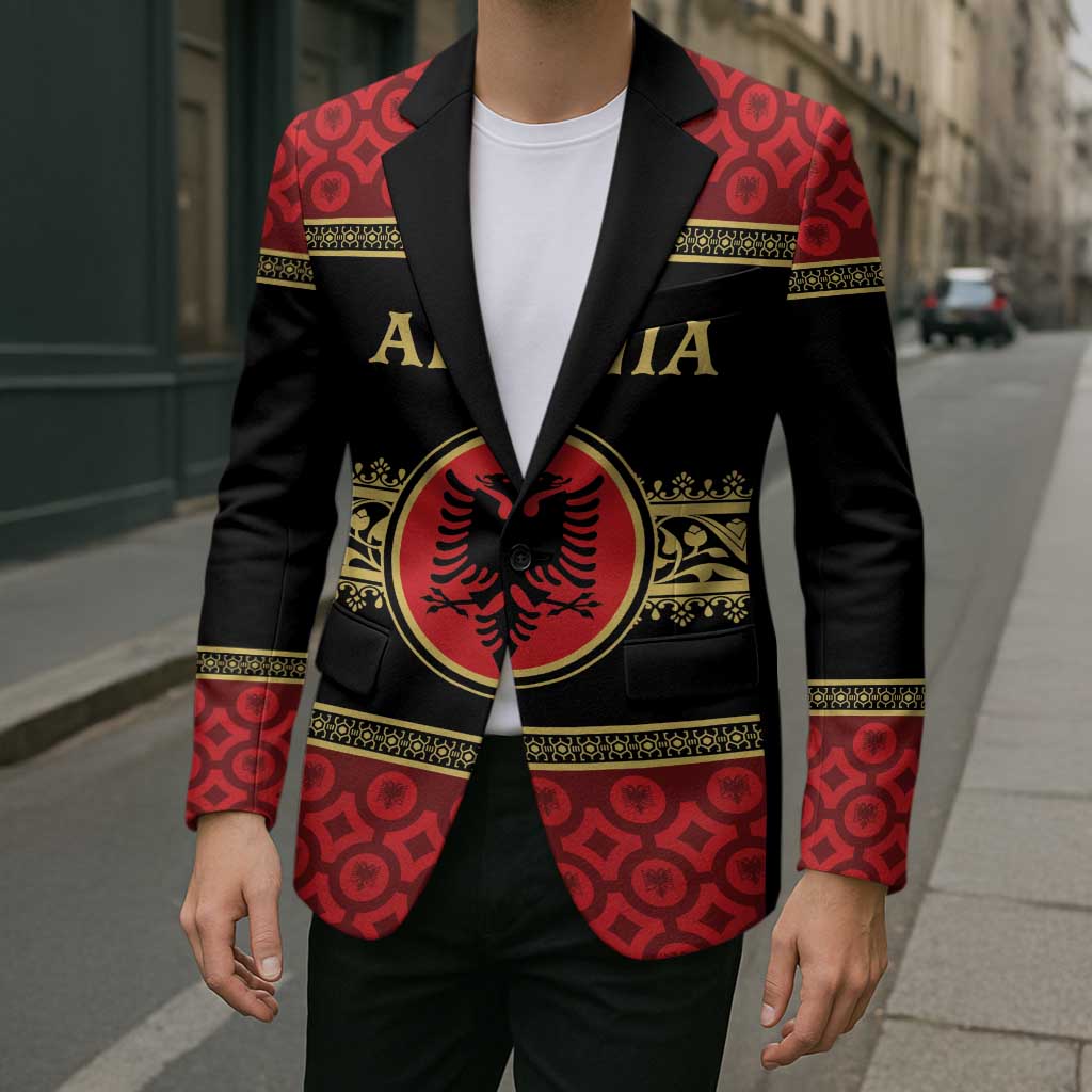 Personalized Albania Eagle Blazer Red and Black Heritage - Wonder Print Shop