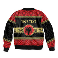 Personalized Albania Eagle Bomber Jacket Red and Black Heritage - Wonder Print Shop