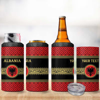 Personalized Albania Eagle 4 in 1 Can Cooler Tumbler Red and Black Heritage - Wonder Print Shop