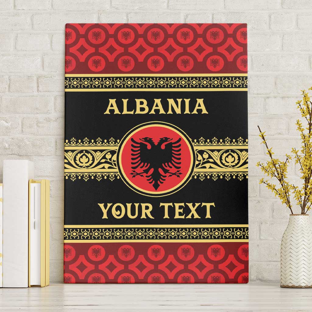 Personalized Albania Eagle Canvas Wall Art Red and Black Heritage - Wonder Print Shop