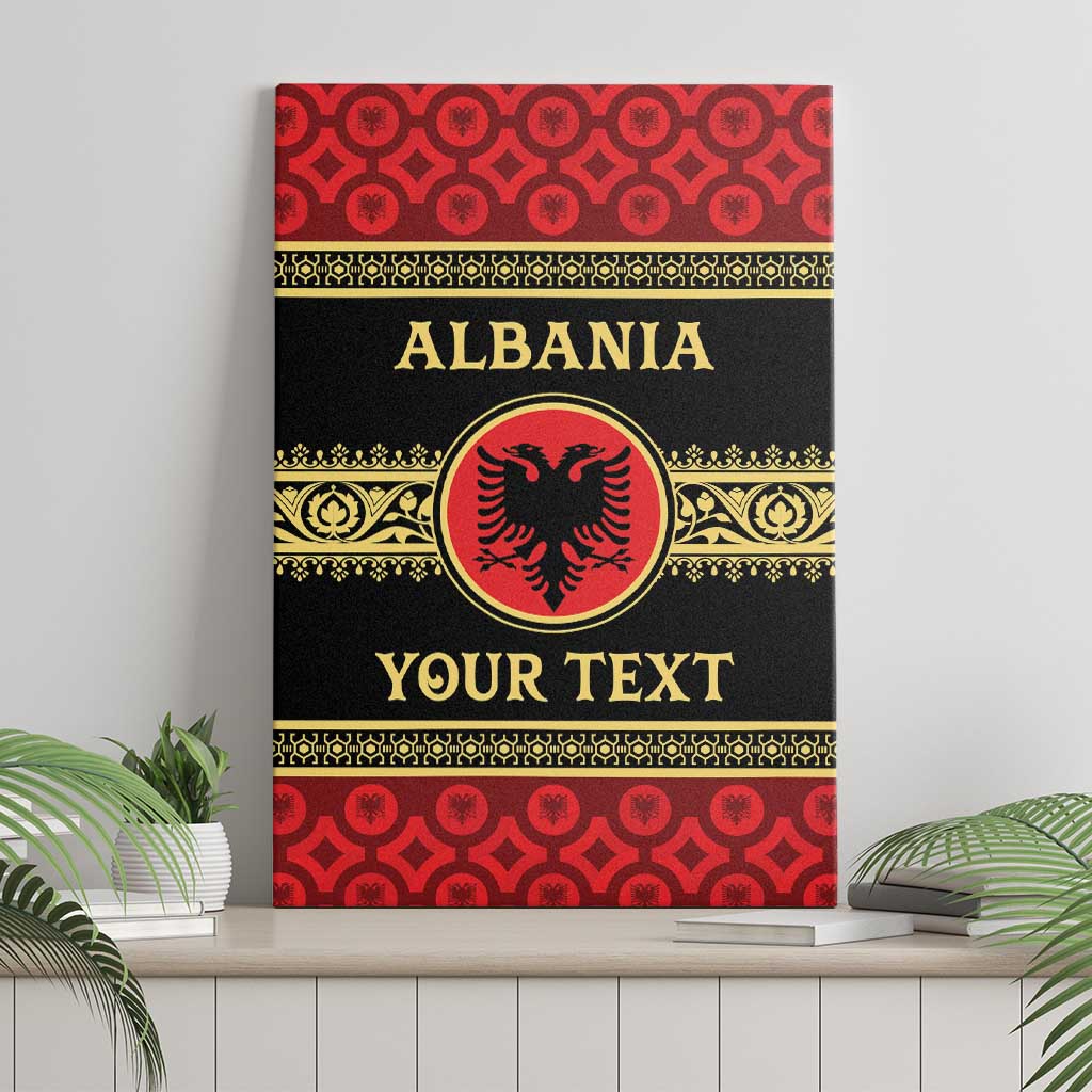 Personalized Albania Eagle Canvas Wall Art Red and Black Heritage - Wonder Print Shop